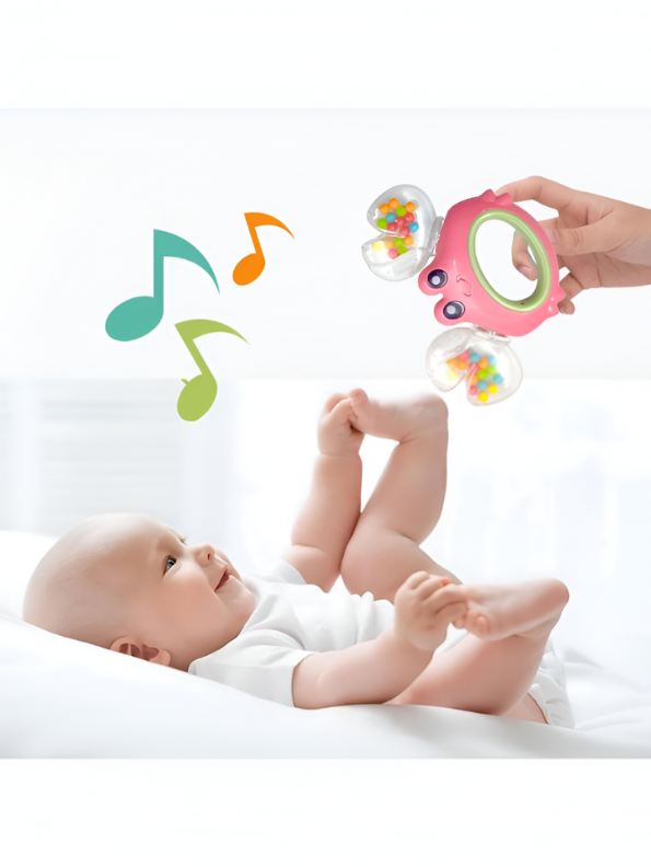 3-Piece Baby Rattle & Teether Toy Set – Lion, Seahorse & Crab Shakers for Infants, BPA-Free Sensory Toys NX12677.