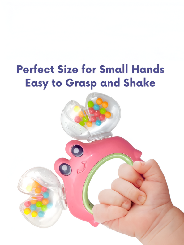 3-Piece Baby Rattle & Teether Toy Set – Lion, Seahorse & Crab Shakers for Infants, BPA-Free Sensory Toys NX12677.