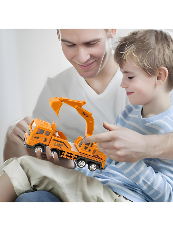 3-Piece Construction Truck Toy Set – Interactive Friction-Powered Vehicles for Toddlers and Kids TV1680