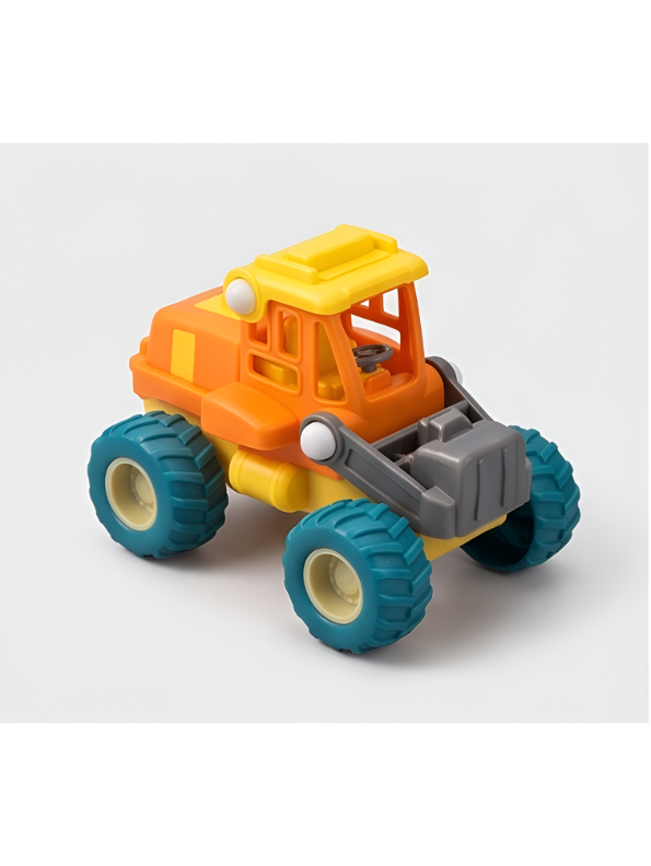 3-Piece Friction Powered Construction Toy Truck Set for Toddlers – Includes Toy Steam Roller, Bulldozer, and Excavator – Push and Go Sandpit Engineering Vehicles for Kids Aged 3+ TV4363