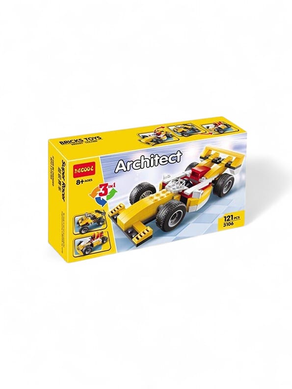 3-in-1 Architect Series Super Racer Building Block Toy Set for Kids - (MD-N-24)