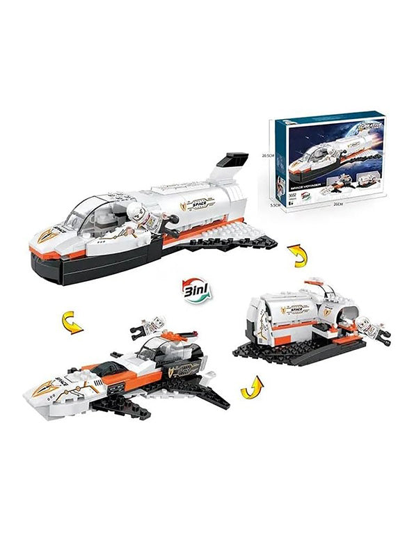 3-in-1 City Space Ship Building Set Toy For Kids - Creative STEM Construction Play | MD-N-24