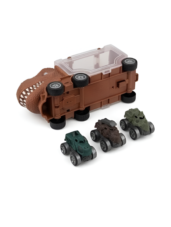 3-in-1 Dinosaur & Shark Transport Truck Toy Set with Mini Monster Trucks and Figures LMI16531.
