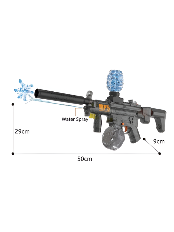 MP5 3-in-1 Gel Splatter & Soft Foam Dart Launcher Toy Set with Suppressor Attachment & Water Mist Feature | LMI16867