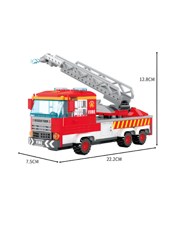 Fire Truck Building Blocks Set – 3-in-1 249 PCS City Fire Engine, Helicopter & Boat Construction Toy for Kids TV5853.