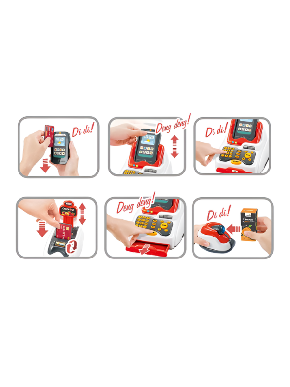 3-in-1 Kids Cash Register Toy with Scanner, Calculator & Shopping Basket TV1540.