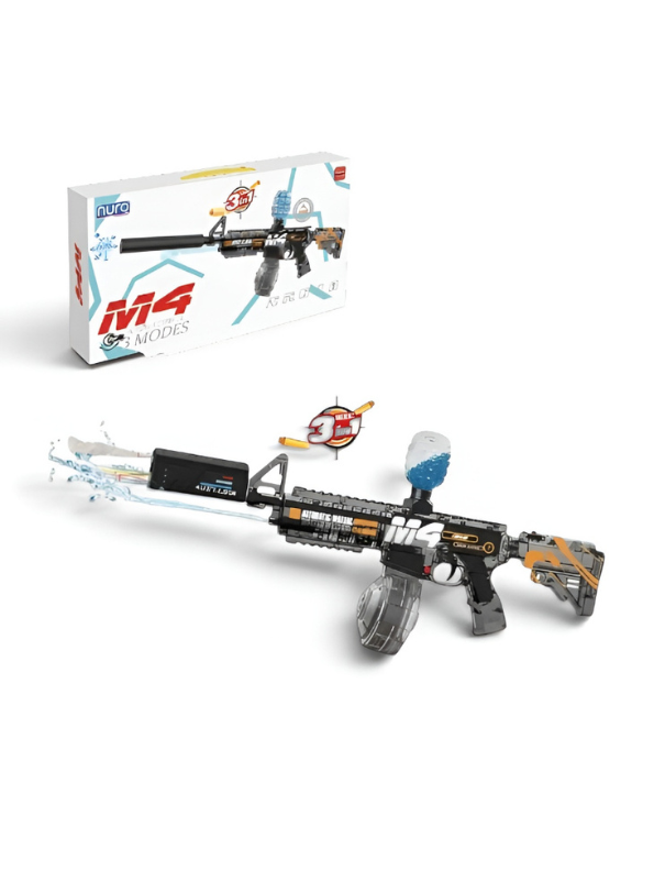3-in-1 M4 Gel Blaster Toy Gun, Electric Water Bead Blaster with Water Spray LMI16881.