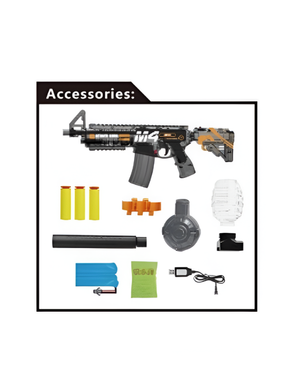 3-in-1 M4 Gel Blaster Toy Gun, Electric Water Bead Blaster with Water Spray LMI16881.