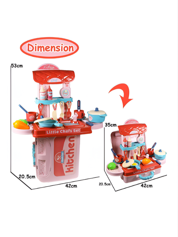 3-in-1 Portable Kitchen Playset with Carrying Suitcase | Pretend Cooking Toy Set for Kids TV031.