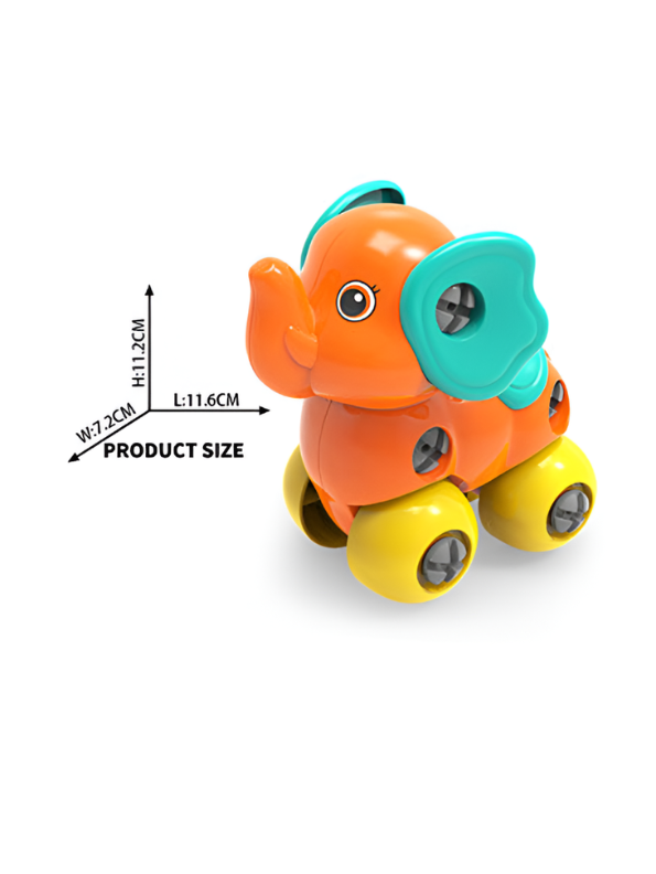 3-in-1 Take Apart Elephant Toy Set – DIY STEM Building & Assembly Toys with Plastic Screwdriver TV6352.