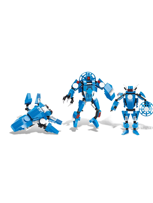 3-in-1 Transforming Robot Mecha Action Figure & Plane Building Block Toy Kit | 150 Pcs STEM Construction Set TV4833