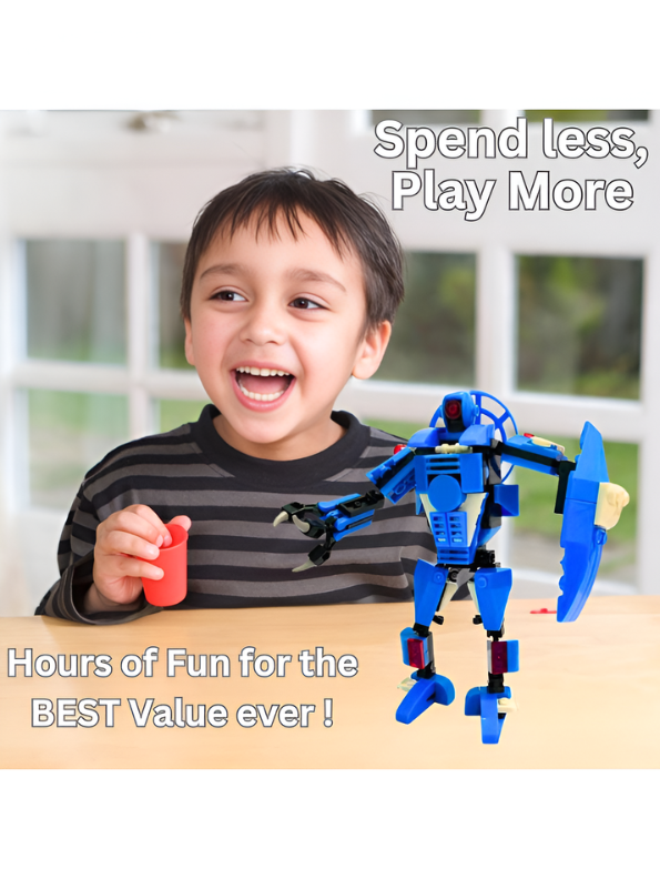 3-in-1 Transforming Robot Mecha Action Figure & Plane Building Block Toy Kit | 150 Pcs STEM Construction Set TV4833