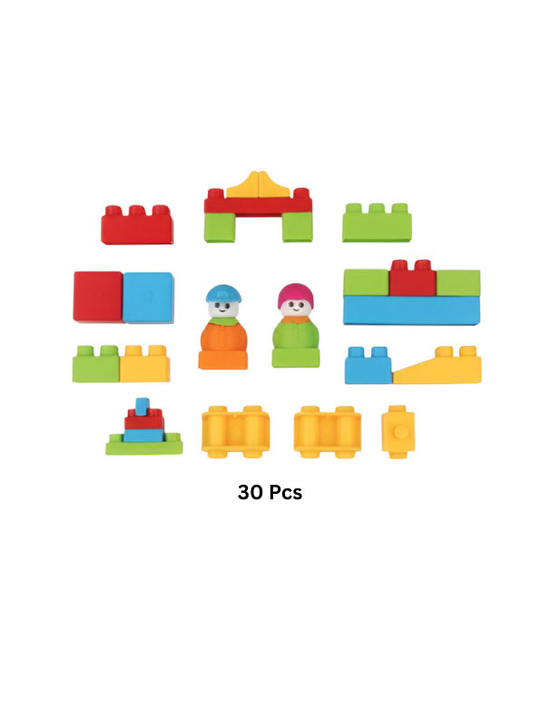 30-Piece Soft Building Blocks Set – Educational STEM Interlocking Blocks LMI14779.