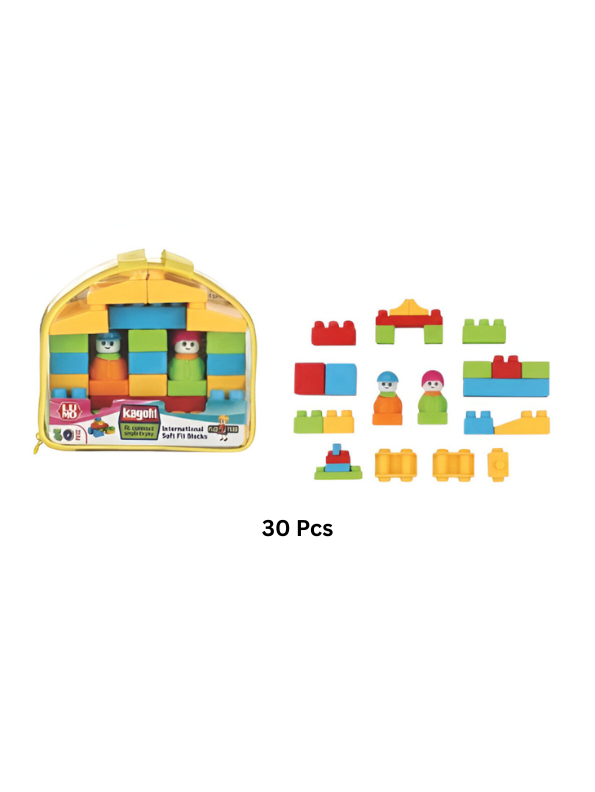 30-Piece Soft Building Blocks Set – Educational STEM Interlocking Blocks LMI14779.