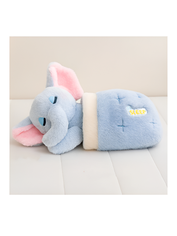 30cm Sleeping Elephant Plush Toy with Quilted Blanket ST15294.