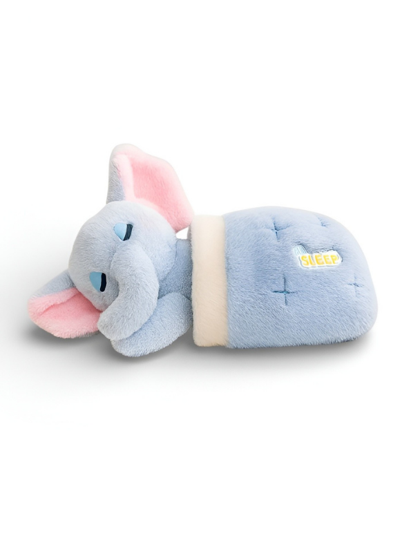 30cm Sleeping Elephant Plush Toy with Quilted Blanket ST15294.