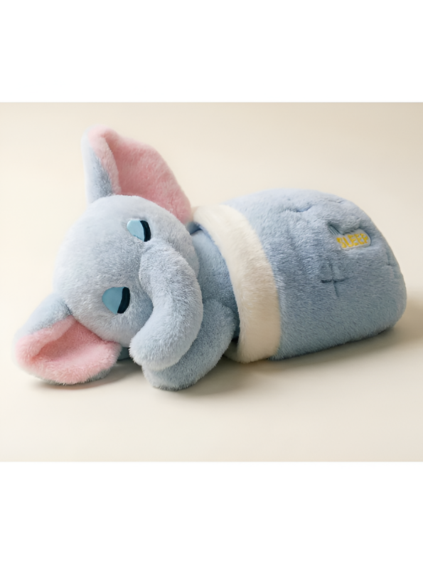 30cm Sleeping Elephant Plush Toy with Quilted Blanket ST15294.