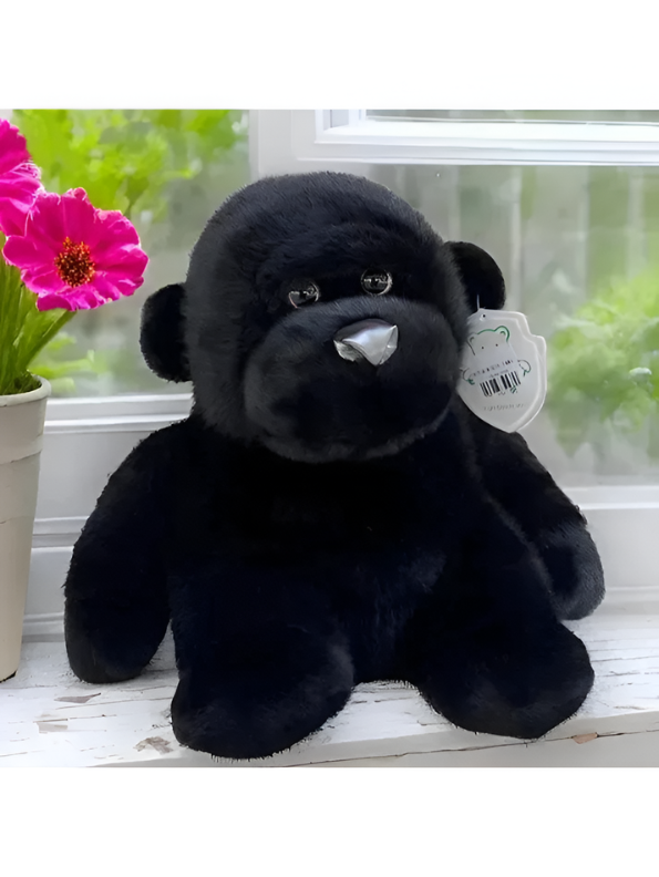 33cm Gorilla Plush Toy - Realistic Soft Black Stuffed Animal ST13993.