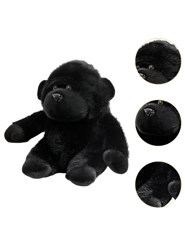 33cm Gorilla Plush Toy - Realistic Soft Black Stuffed Animal ST13993.