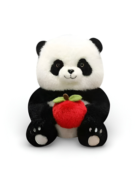 35cm Giant Panda Plush Toy Holding Red Apple - Soft Stuffed Animal ST16295.