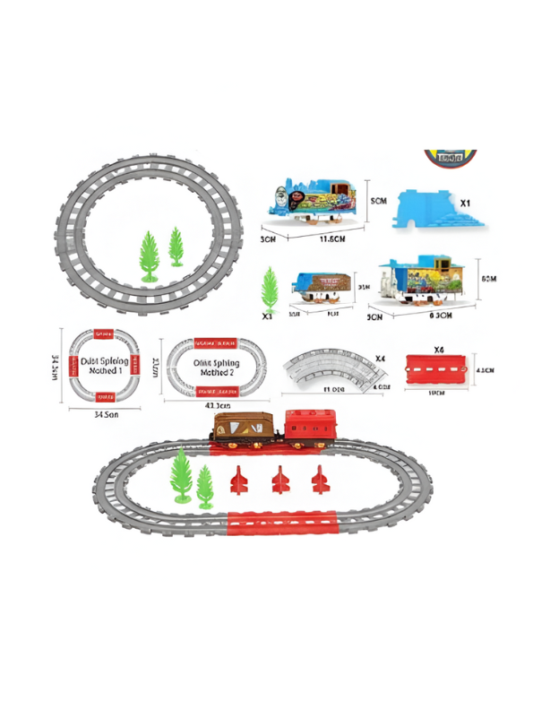 360° Electric Toy Train Set – Splicing Tracks, Trees & Accessories – Educational Battery Operated Construction Toy LMI14906.