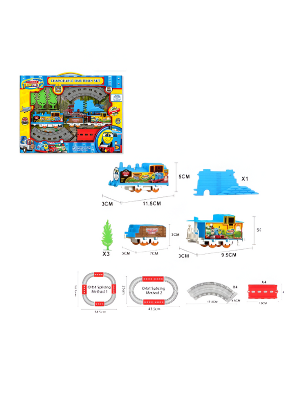 360° Electric Toy Train Set – Splicing Tracks, Trees & Accessories – Educational Battery Operated Construction Toy LMI14906.