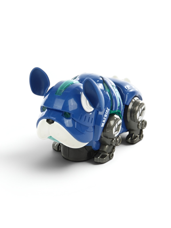 360° Rotating Robot Bulldog Toy with LED Lights & Music | Interactive Electronic Pet Blue LMI10999.