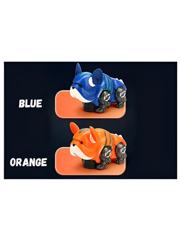 360° Rotating Robot Bulldog Toy with LED Lights & Music | Interactive Electronic Pet Orange LMI10999.