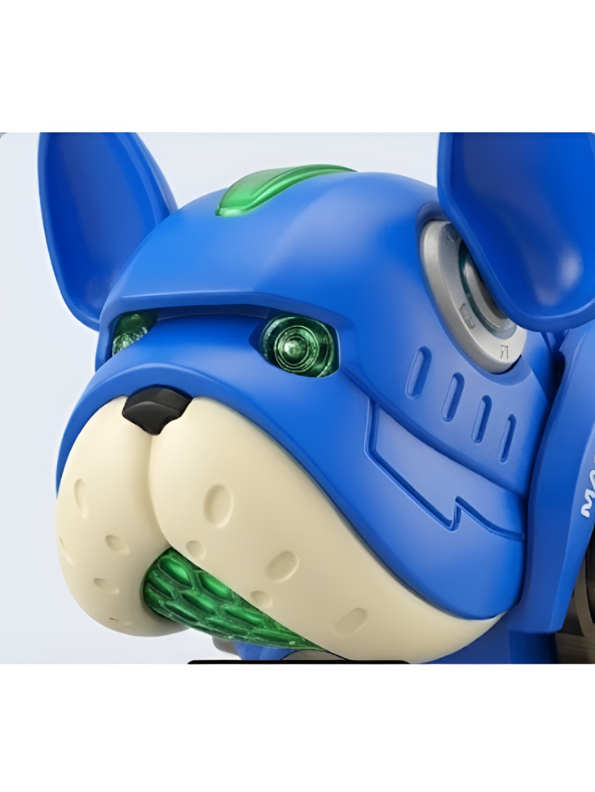 360° Rotating Robot Bulldog Toy with LED Lights & Music | Interactive Electronic Pet Blue LMI10999.