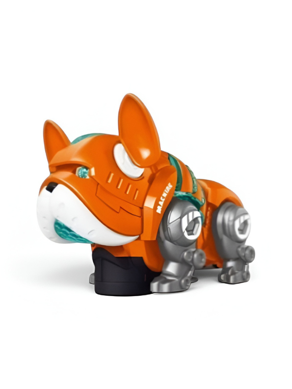 360° Rotating Robot Bulldog Toy with LED Lights & Music | Interactive Electronic Pet Orange LMI10999.