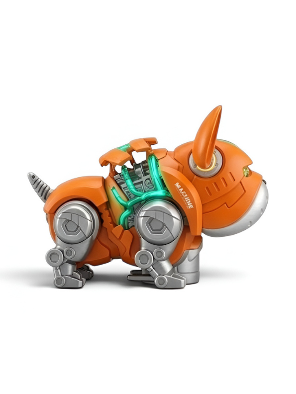 360° Rotating Robot Bulldog Toy with LED Lights & Music | Interactive Electronic Pet Orange LMI10999.