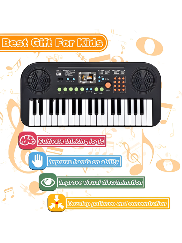 37-Key Kids Electronic Keyboard Piano with Record & Playback | Portable Musical Educational Toy Keyboard for Toddlers & Children (Ages 3+) MD176