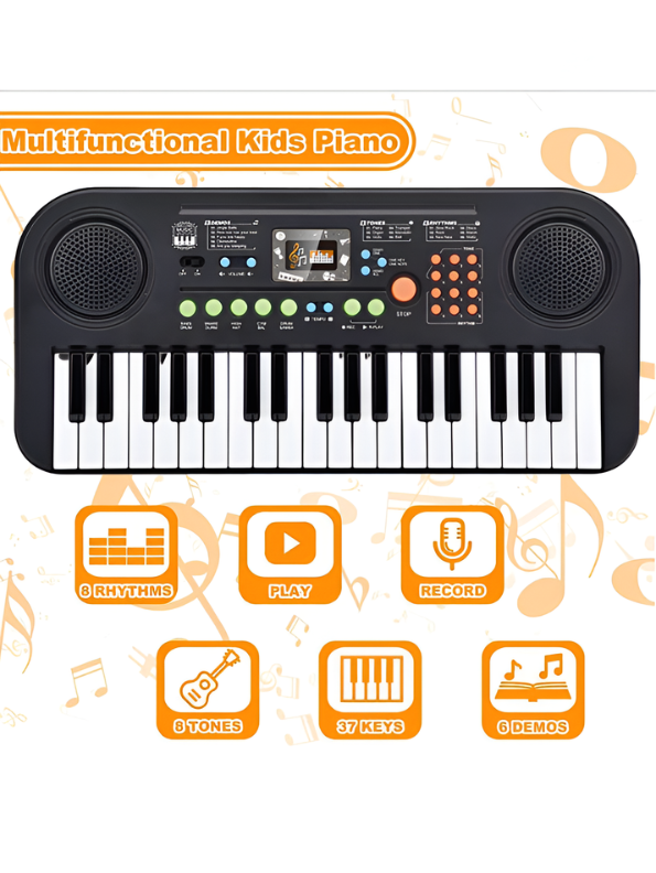 37-Key Kids Electronic Keyboard Piano with Record & Playback | Portable Musical Educational Toy Keyboard for Toddlers & Children (Ages 3+) MD176