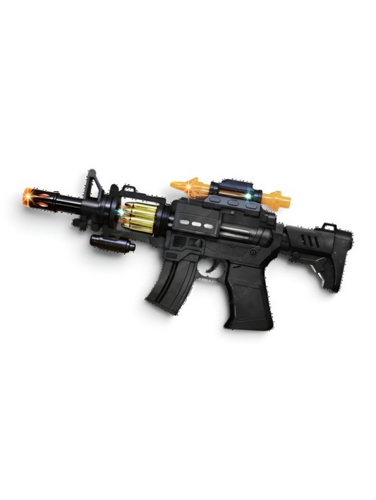 Electronic Combat Submachine Toy Gun with Flashing Lights, Sound & Vibration LMI13765