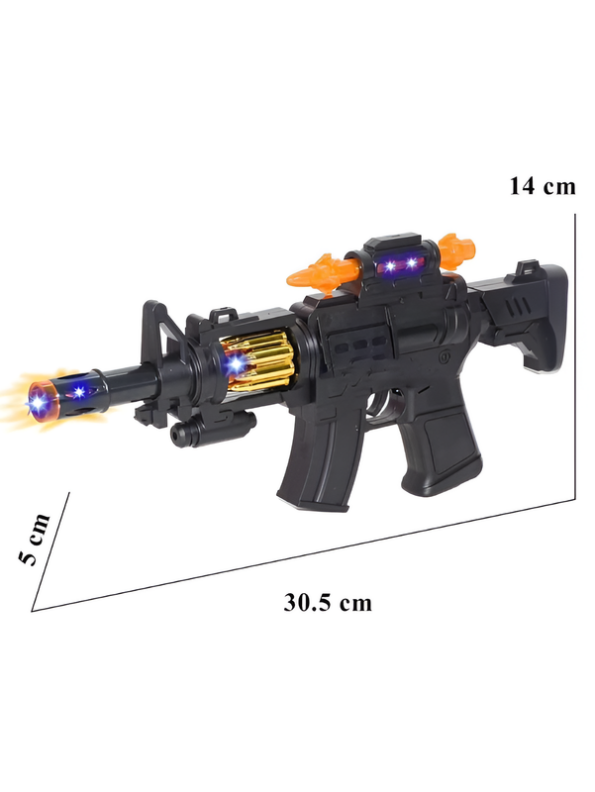 Electronic Combat Submachine Toy Gun with Flashing Lights, Sound & Vibration LMI13765