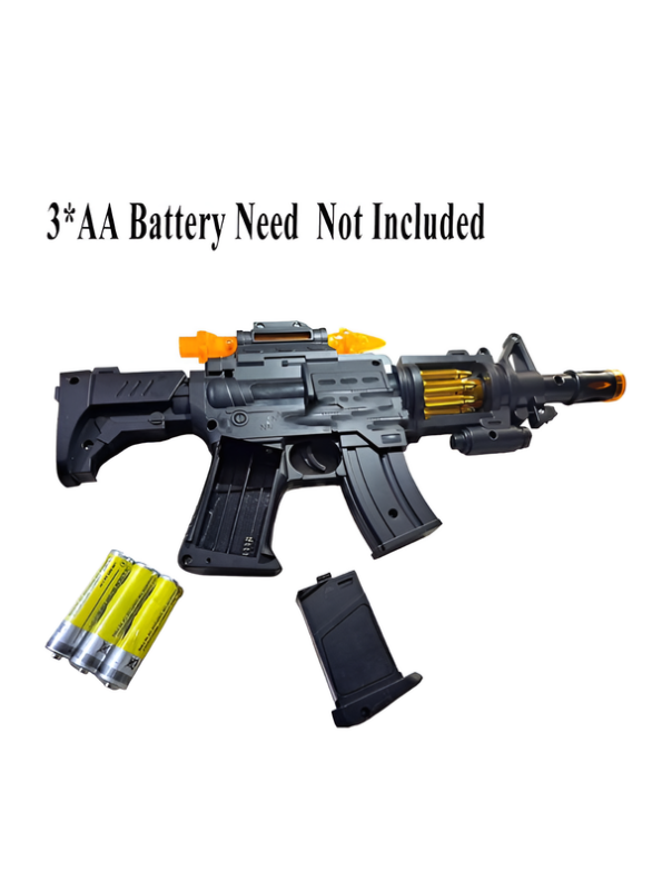 Electronic Combat Submachine Toy Gun with Flashing Lights, Sound & Vibration LMI13765