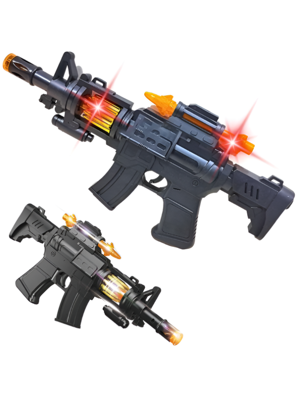 Electronic Combat Submachine Toy Gun with Flashing Lights, Sound & Vibration LMI13765