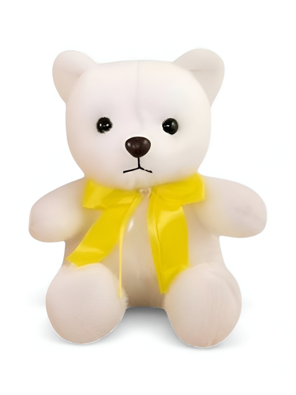 WHITE - SoftiePaws 8 Inch Teddy Bear Plush Toy – Cute & Cuddly Soft Toy for Kids & Babies - MS14516