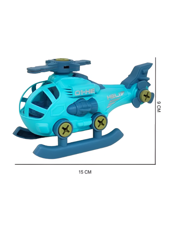 STEM Educational Build & Play Toy Kit - Take Apart Helicopter, Tank, & Motorcycle Set for Kids LMI14837