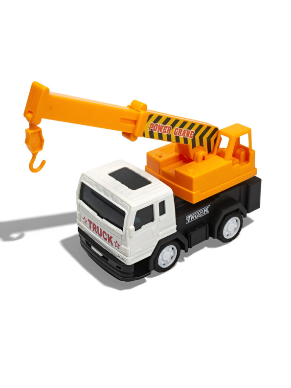 4-Pack Construction Truck Toy Set for Kids – Friction Powered Cement Mixer, Oil Tanker, Container Truck & Crane Vehicles LMI13647.