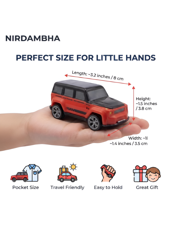 4-Pack Die-Cast Pull Back SUV Toy Car Set – Metal Body Mini Off-Road Vehicles, Friction Powered Pocket Racing Cars LMI15838