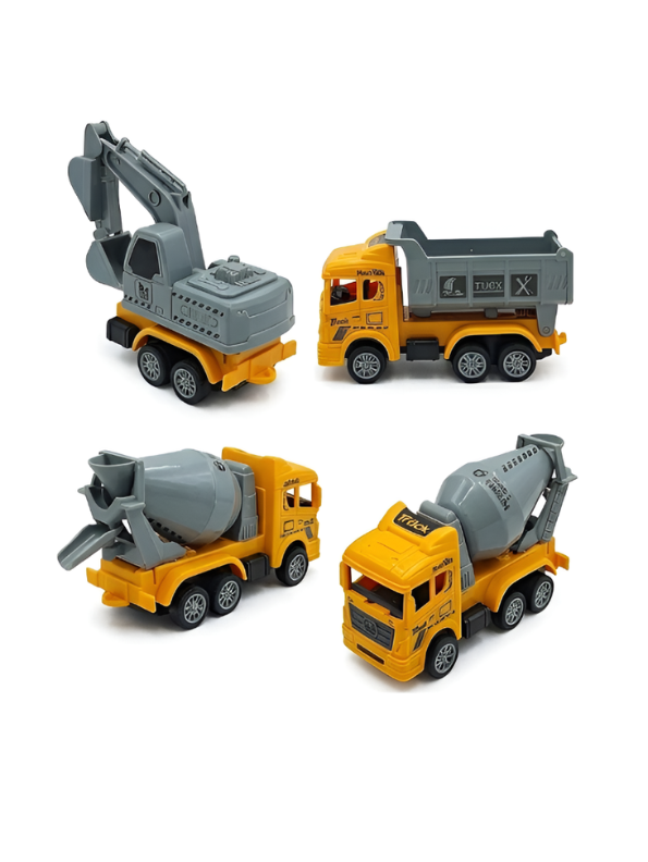 4-Pack Friction Powered Construction Toy Truck Set TV4422.