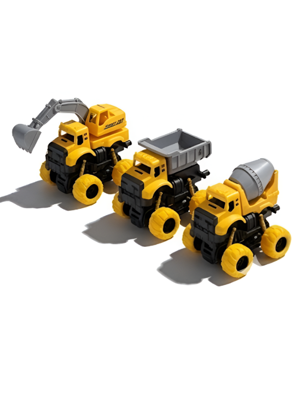 4-Pack Friction Powered Construction Toy Trucks Set LMI13870.