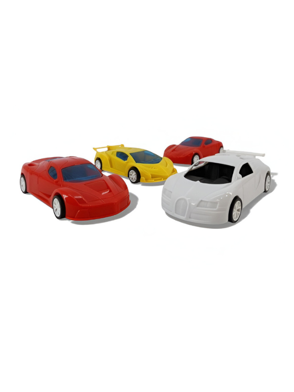 4-Pack Kids Toy Supercar Set -  Friction Powered Racing Cars, Colorful Plastic Sports Cars LMI9753.