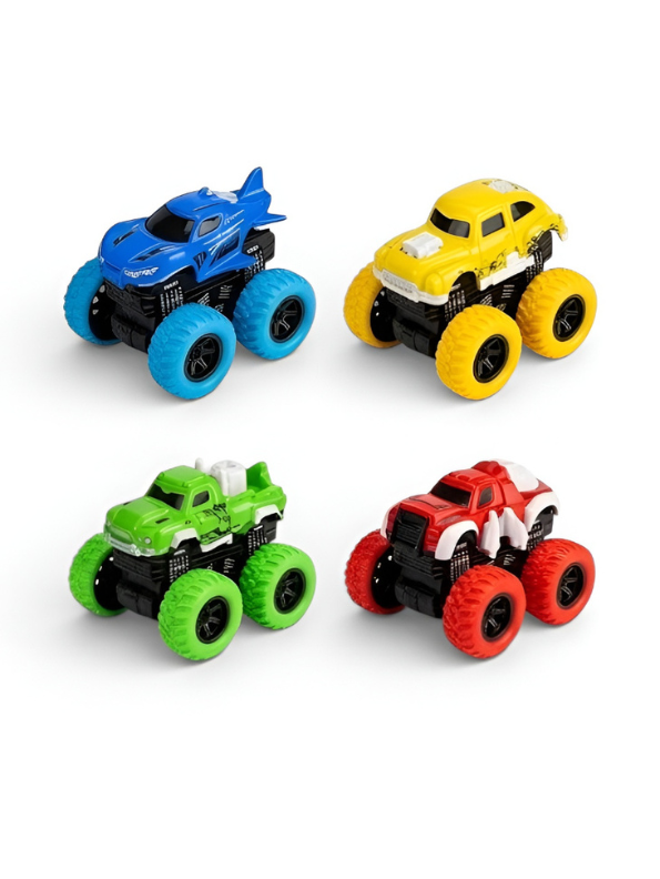4-Pack Mini Diecast Monster Trucks with Inertia Drive TV6248.
