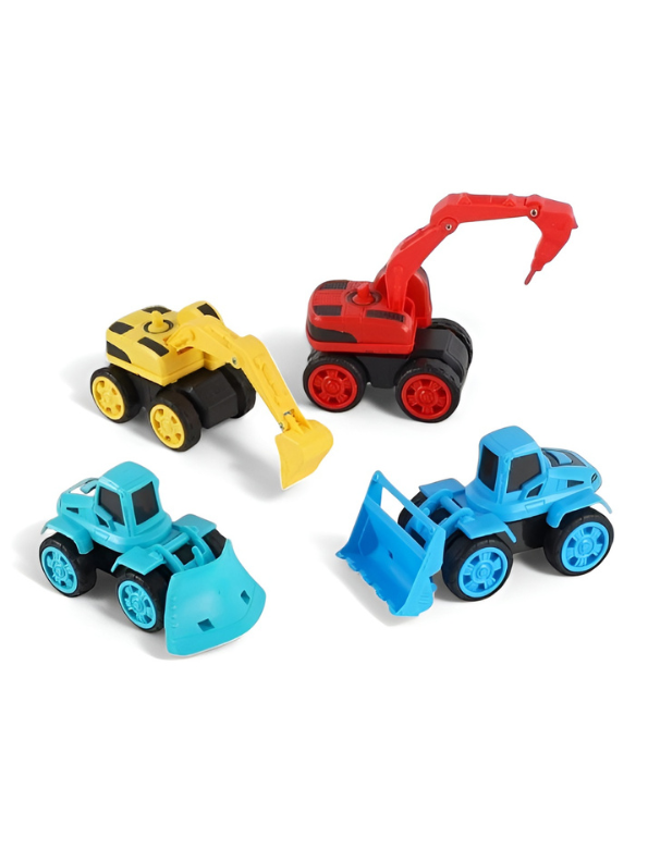 4-Piece Friction Powered Construction Truck Toy Set TV3432.