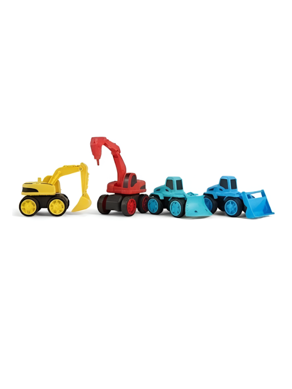 4-Piece Friction Powered Construction Truck Toy Set TV3432.