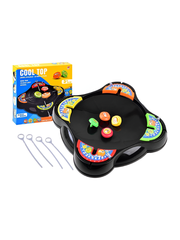 4-Player Spinning Top Battle Arena Game with Launcher & Scoring System TV2788.