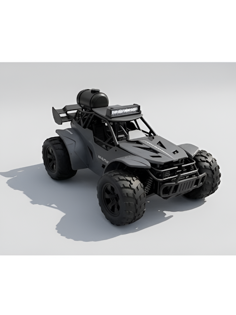 4-Wheel Drive High-Speed RC Desert Buggy Toy Car with LED Headlights & Pistol Grip Remote Controller (Grey) LMI16727
