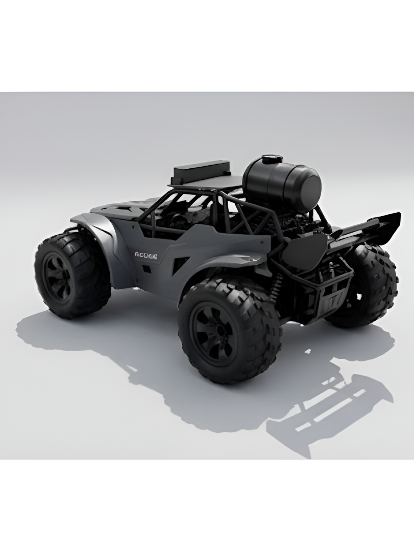 4-Wheel Drive High-Speed RC Desert Buggy Toy Car with LED Headlights & Pistol Grip Remote Controller (Grey) LMI16727